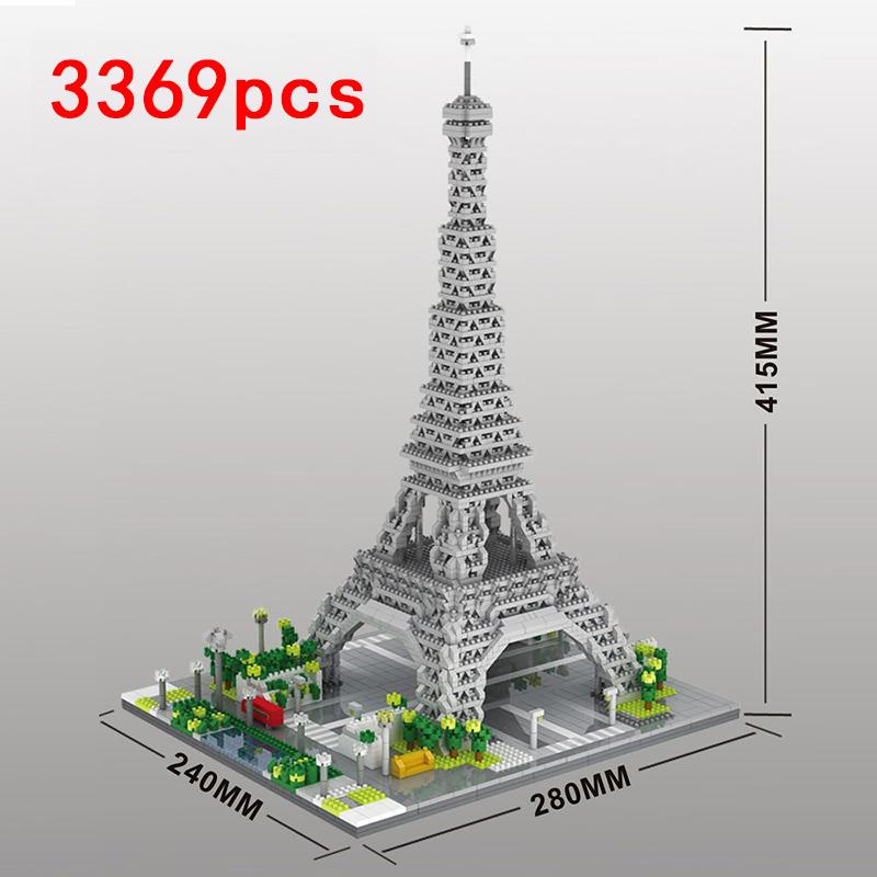 Micro Bricks Mini Architecture Sets Eiffel Tower Big Ben Rome Colosseo Model Building Diamond Blocks Pyramid Pisa Taj Mahal Kits