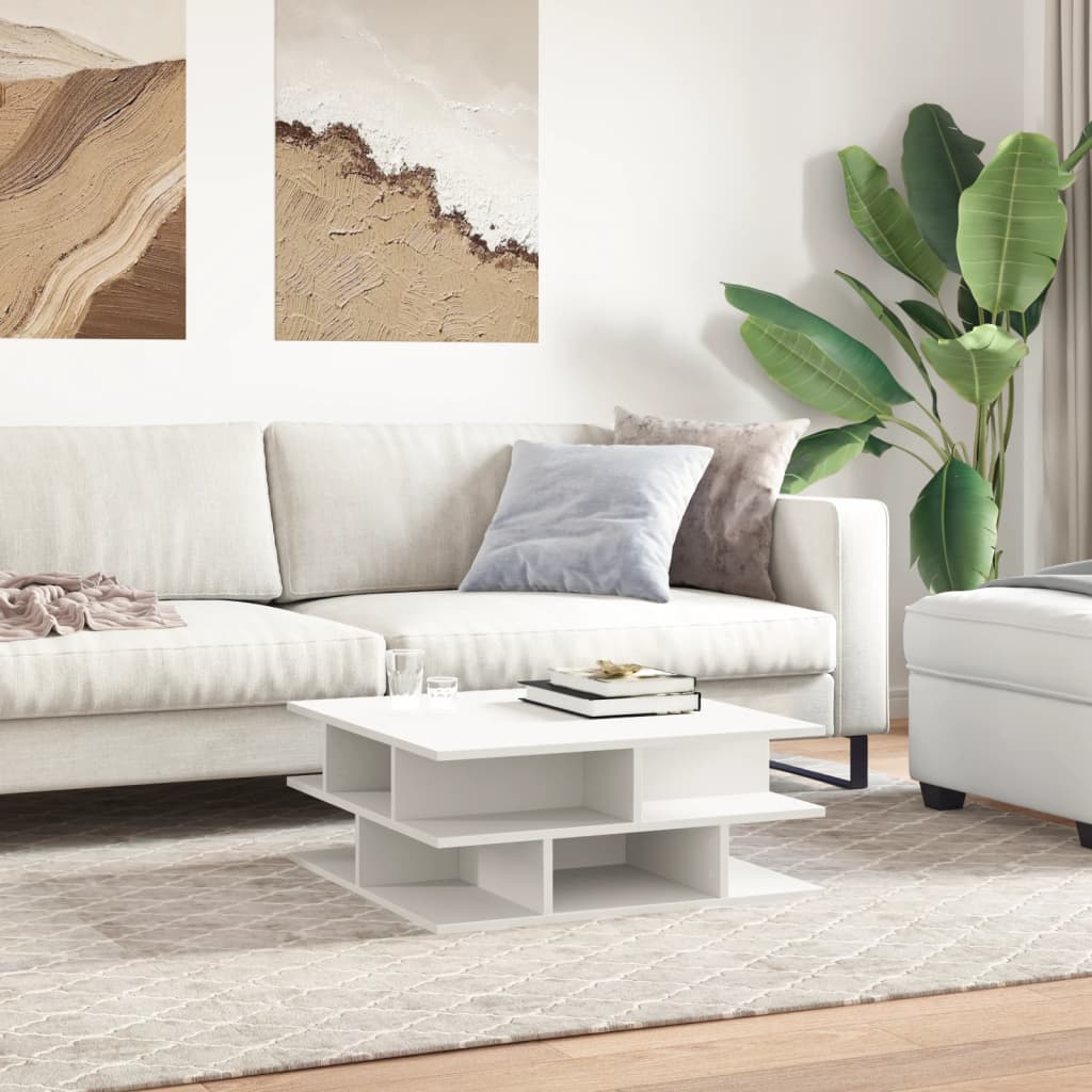 Coffee Table White 70 x 70 x 29 cm Engineered Wood