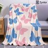 Pink Blue Butterfly Lightweight Microfiber Soft Christmas Fleece Blanket Warm Cozy Throw for Bed Sofa Office Travel All Season