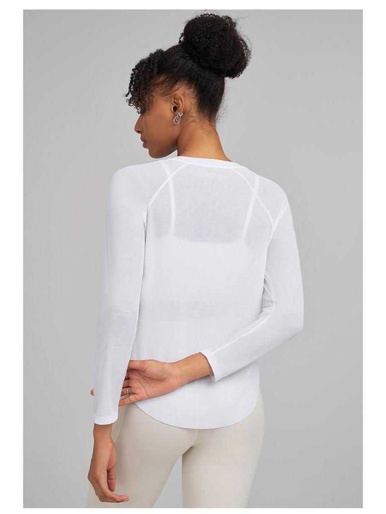 Huaton Женский Осенне-Зимний Сетчатый Утягивающий Топ для Йоги с Длинным Рукавом, Быстросохнущий, для Фитнеса и Бега