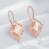 Необычные серьги-подвески цвета розового золота для женщин, геометрические, полые, с цветочным узором, аксессуары, повседневные винтажные украшения