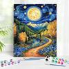 Picture With Numbers Forest Night View Oil Picture Drawing Coloring Perfect Gift For Beginner On Canvas Decor For Home
