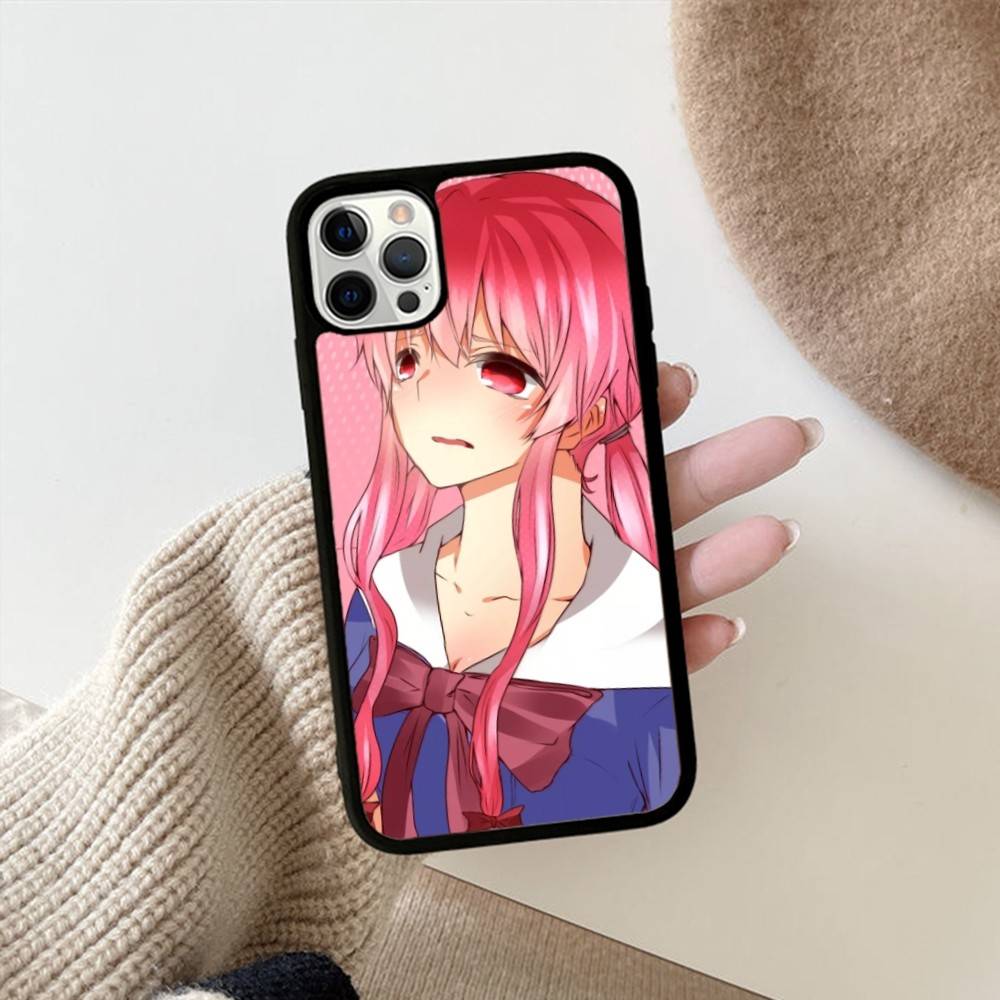 Чехол для телефона в стиле аниме Mirai Nikki (Дневник будущего) для iPhone 11 12 13 14 15 Pro Max 17 16 Plus, Жесткая задняя крышка из ПК+ТПУ