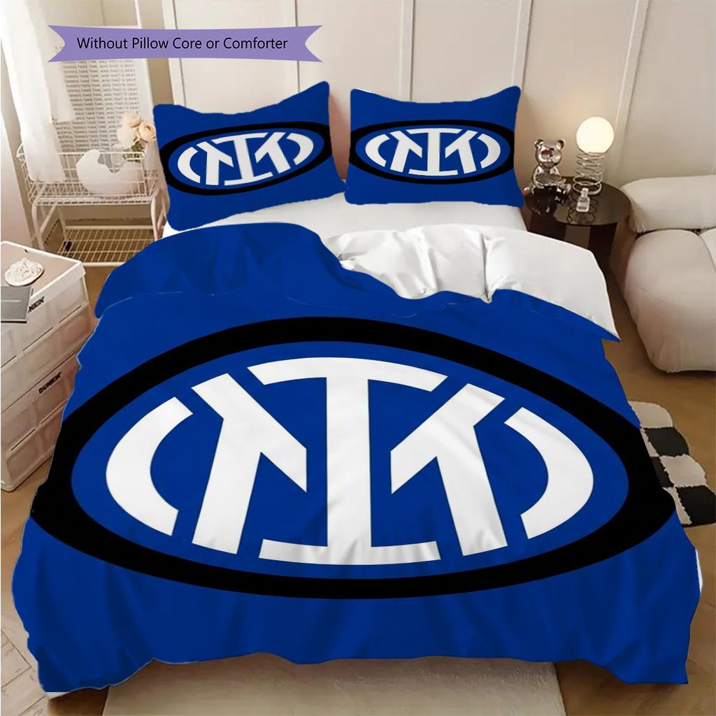 Inter Milan Emblem Design Bedding (1 * duvet cover + 2 * pillowcase, without core) Duvet cover and pillowcase Bedding set Christmas birthday gift