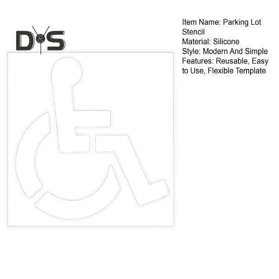 Трафарет для парковки инвалидов, многоразовый силиконовый шаблон для парковки инвалидов, гибкий трафарет для парковочного маркера для покраски тротуара в гараже