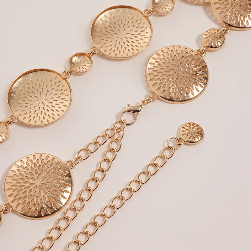 Новый стиль женской поясной цепочки высокого класса с металлическими ажурными узорами и геометрическим дизайном