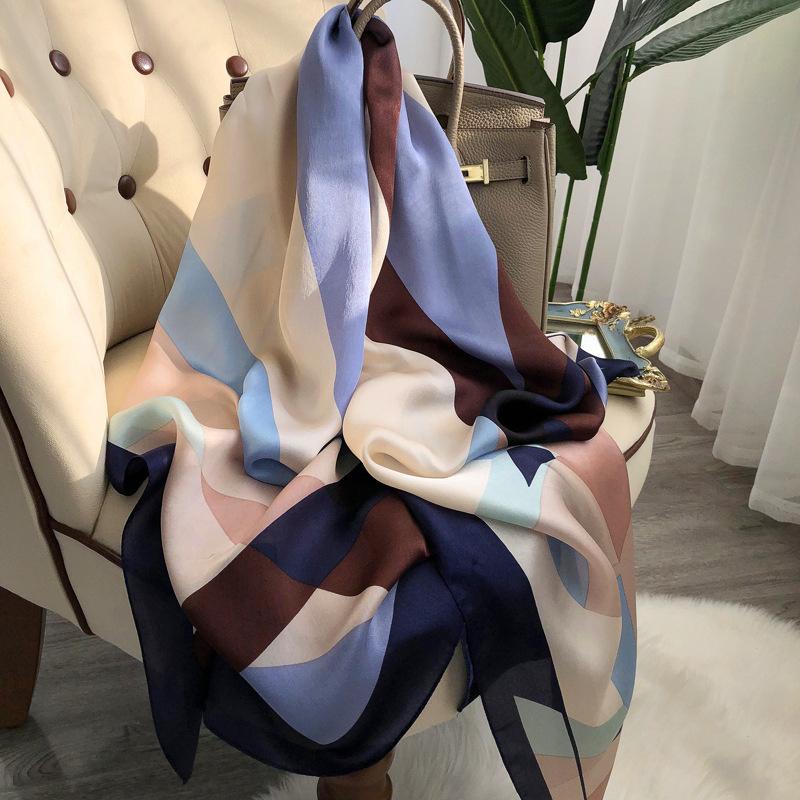 180*65 см 100% шелковица шелкопряда шарф с принтом летний солнцезащитный тонкий платок пляжный шарф шейный платок