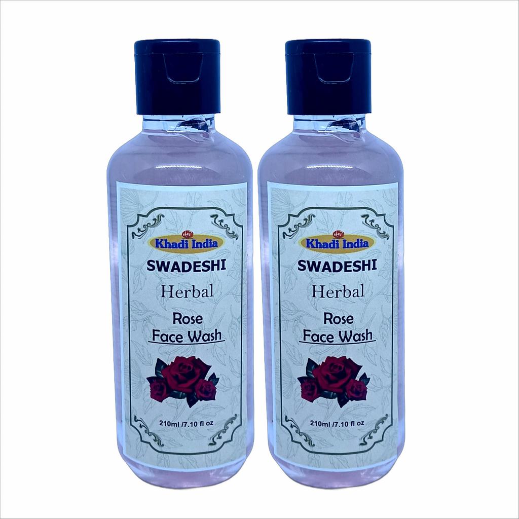 Khadi Natural 100% Травяное средство для умывания лица с розой - Увлажняющее и успокаивающее очищающее средство для мягкой, сияющей кожи, с натуральными экстрактами розы, без сульфатов и парабенов