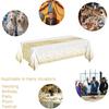 MOLFUJ 54" X 108" Белая и золотая пластиковая скатерть для вечеринки, 2 упаковки одноразовых белых скатертей для прямоугольного стола 8 футов, на день рождения, свадьбу