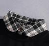 Vintage Plaid Fake Collar Women Detachable Collars New Fashion Cotton False Collar Shirt Tie Female Removable Dickie Shirt Women