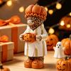 Rustic Fall Home Decorations Halloween Highland Cow Figurine, Resin Statue with Pumpkin Mug, Spooky Seasonal Tiered Tray Decor Farmhouse Tabletop for