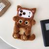 Мультяшный плюшевый медведь подходит для чехла на мобильный телефон Apple 17pro 16 осень и зима 15Max милый 14 противоударный 13 защитный чехол