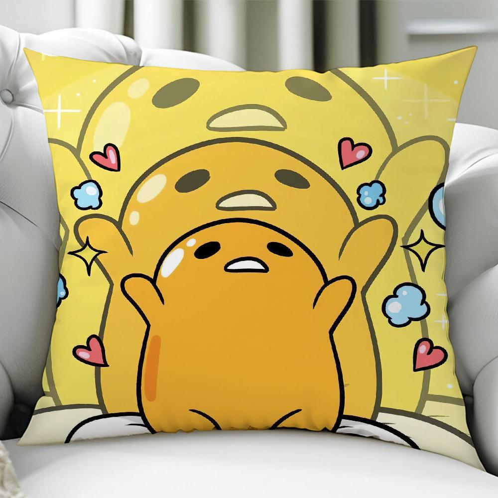 Забавная милая наволочка Gudetama Подарки на День Рождения Юбилей Двусторонняя печать Наволочка на молнии Мягкая для кожи Постельное белье