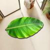 Realistic 3D Leaf Rug Irregular Leaf Shaped Floor Mat Anti Slip Green Leaf Doormat for Bathroom
