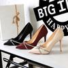 Fashion European And American Fashion Banquet High Heels Super High Heels Shallow Tip Pointed Toe Rhinestone Bow Women's Single Shoes