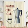 2 шт. 2D плоская печать Занавески для сцены Кружка Morning Coffee Club 100% полиэфирная ткань Без электричества Сезонная вечеринка и праздник