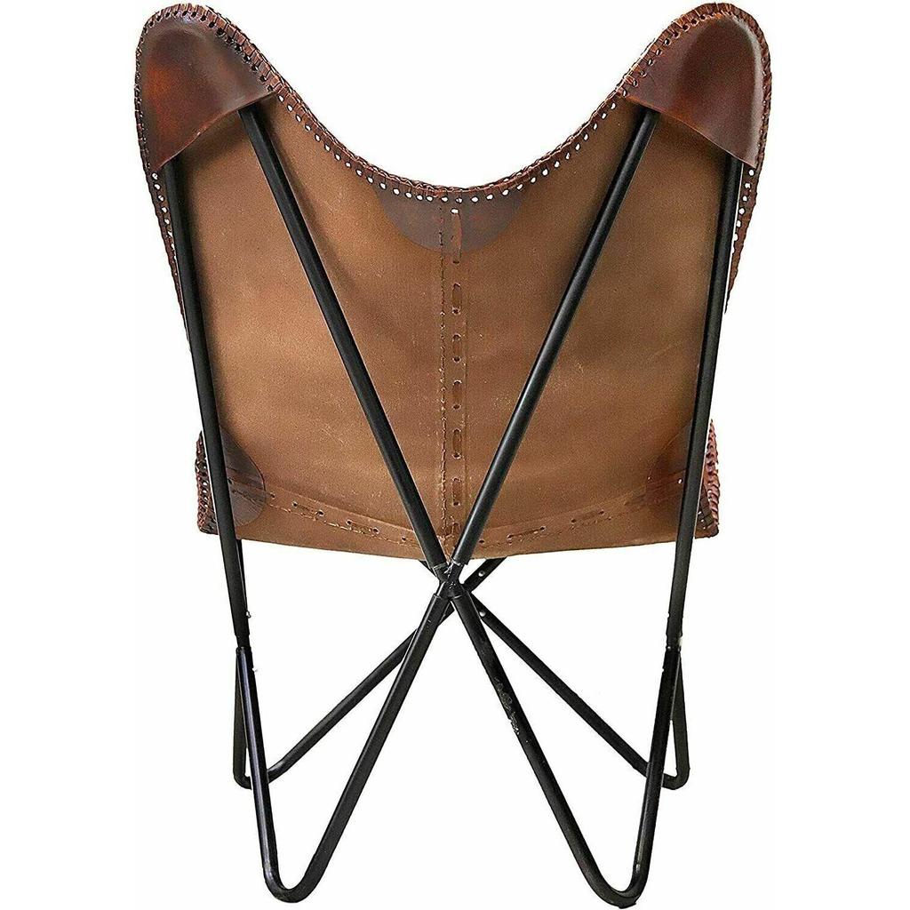 Винтажное кресло-бабочка из натуральной кожи буйвола ручной работы, спальное место, складное кресло