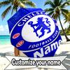 Custom Name Personalized Chelsea F.C Print Umbrella, Auto Open Close, 8‑Rib Sturdy Frame, Commute Camping Hiking Use, Birthday Gift