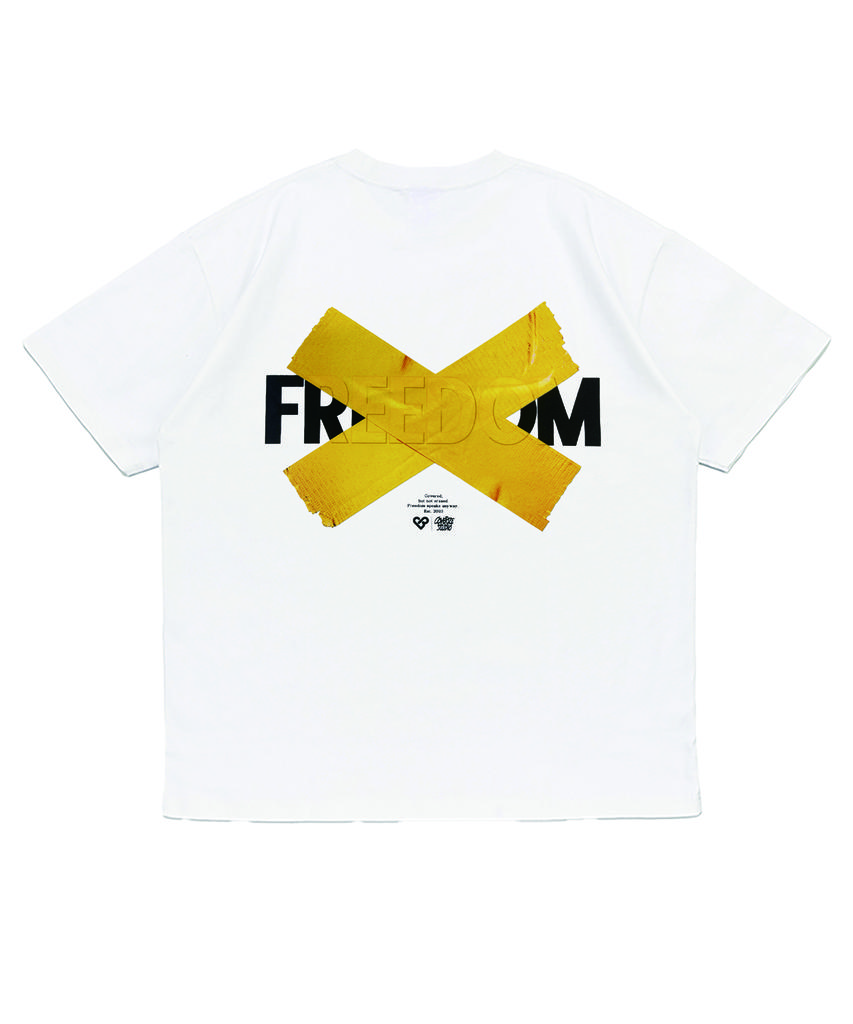 Графическая футболка Keobeolaijeu Freedom Yellow (белый)