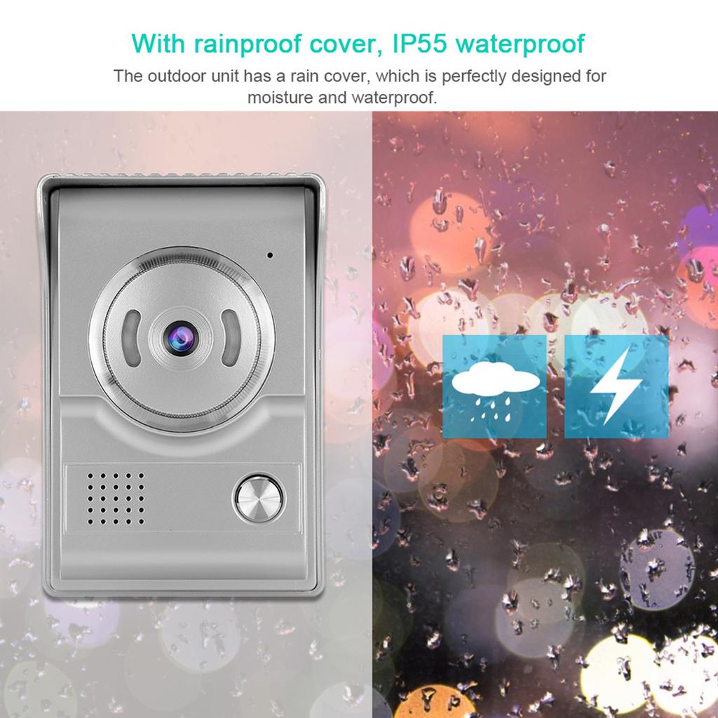 9-дюймовый проводной к Wi-Fi видеодомофон дверной звонок IP55 водонепроницаемый ночное видение фотосъемка запись
