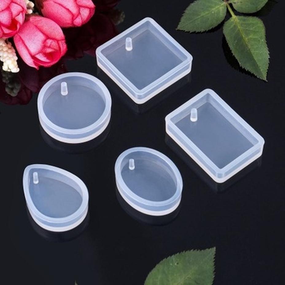 20 Pcs/Set DIY Keychain Pendant Casting Silicone Mould Kit With Keyrings Art Crafts Making Tools Crystal Epoxy Resin Mold