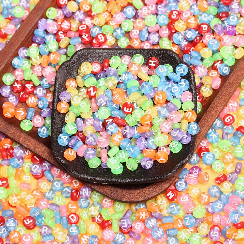500 г акриловые ювелирные аксессуары, плоские бусины с буквами, квадратные бусины разных цветов, свободные бусины