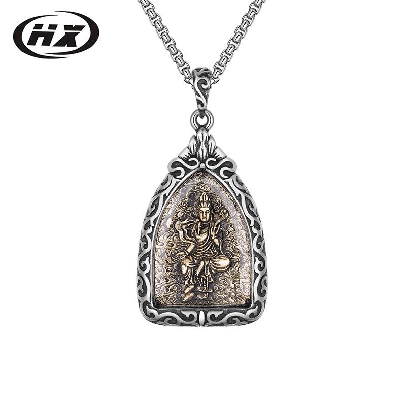 Stainless Steel Zodiac Necklace with Eight Guardian Deities