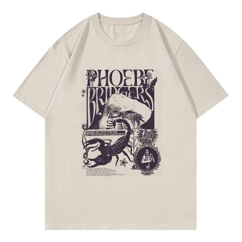 Футболка Phoebe Bridgers на гастролях Модная женская одежда Харадзюку Футболка Унисекс Высококачественные повседневные хлопковые футболки Футболки Графические
