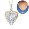 Женщины Rhinestone Инкрустация Угол Крыло Сердце Кулон Цепочка Ожерелье Ювелирный Подарок