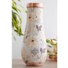 Gold Flower Print Bedroom Bottle – Designer Copper Drinkware, Elegant Copper Water Bottle for Everyday Use, Volume- 1500 ML