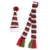 2pcs/set Scarf&Hat Knitted Red Wine Bottle Decoration Novelty Scarf Bear Tassel Santa Claus Hat For Home Christmas Decorations