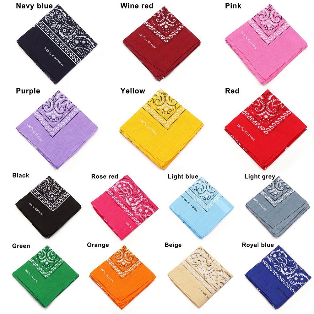 Головной убор Носовой платок 100% Хлопок Повязка для волос Пейсли Бандана Принтованные Квадратные Шарфы Напульсник
