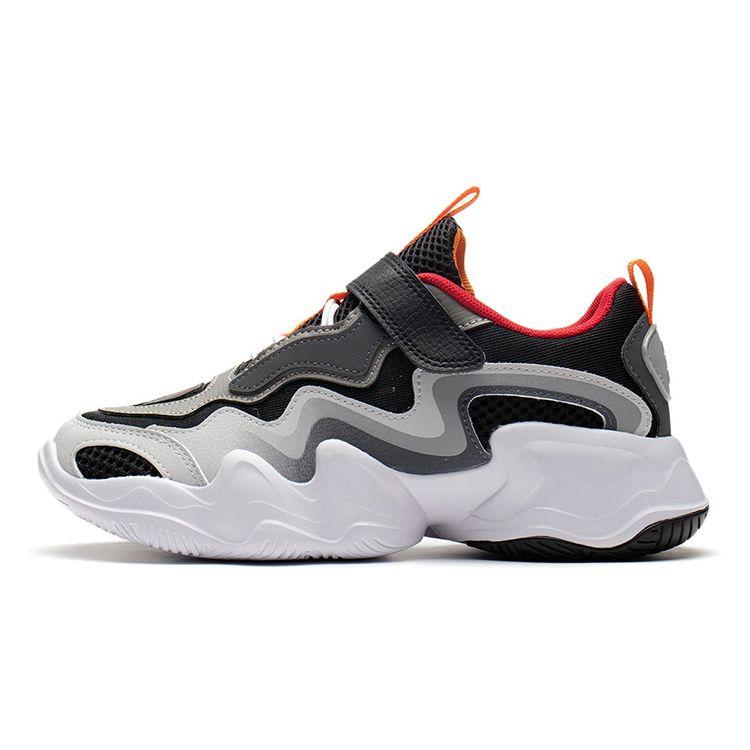 Li Ning Childrens Evo нескользящие амортизирующие износостойкие дышащие спортивные повседневные туфли детские туфли черные серые YKCS050-1