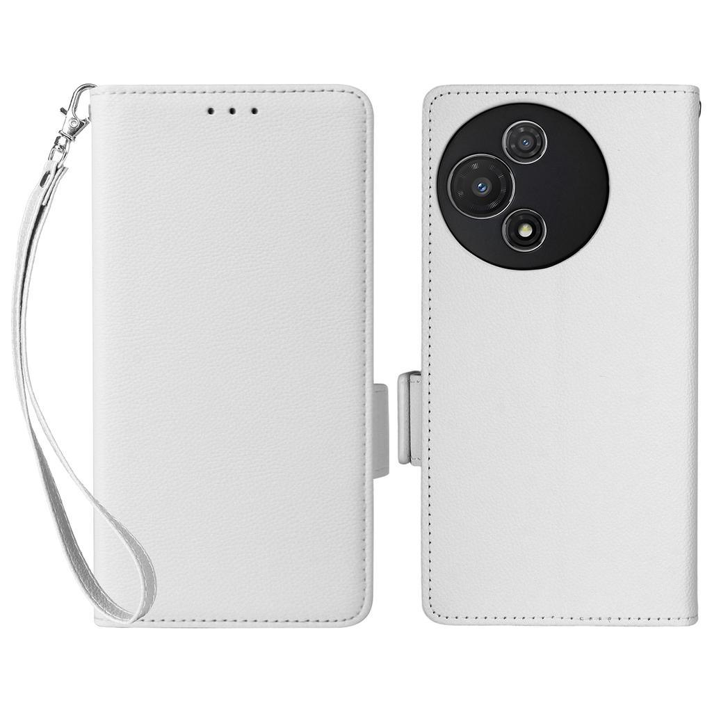 Чехол для TCL 60R 5G/60 5G с ремешком на запястье, текстура личи, кошелек из ПУ кожи, чехол для телефона