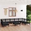 Day and Night - Day and Night Garden Furniture Set 10 Pieces Solid Black Pine Wood