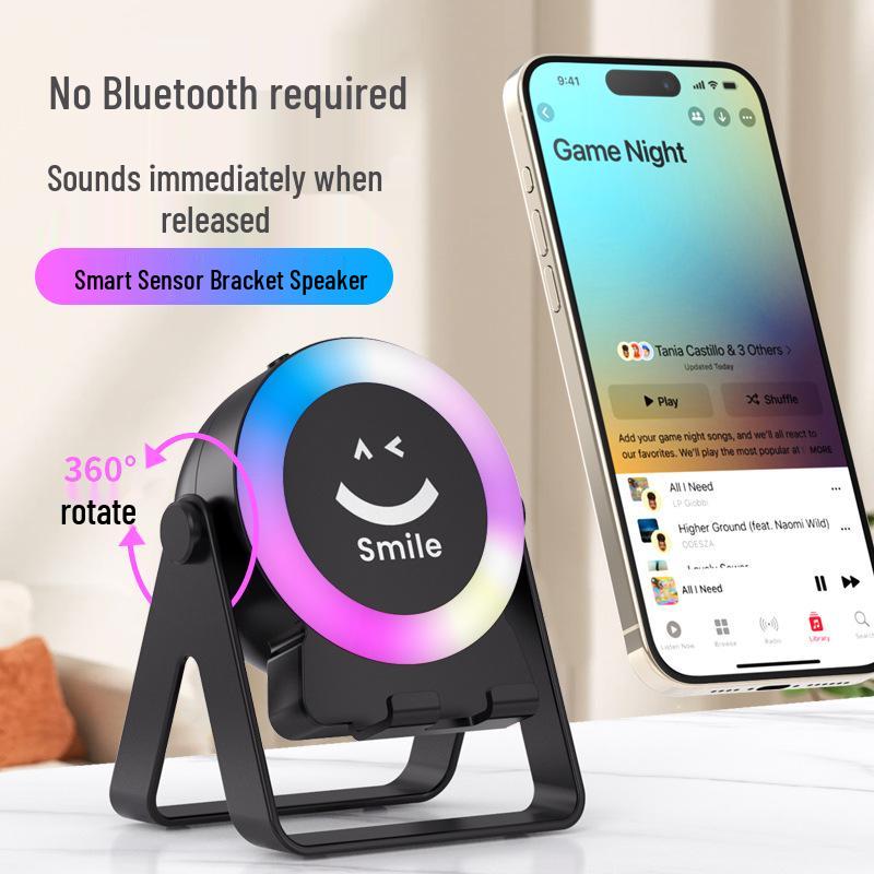 Трансграничная Bluetooth-колонка с индукционной подставкой, Tech-Sense, дышащая подсветка, перезаряжаемая для улицы и киберспорта.