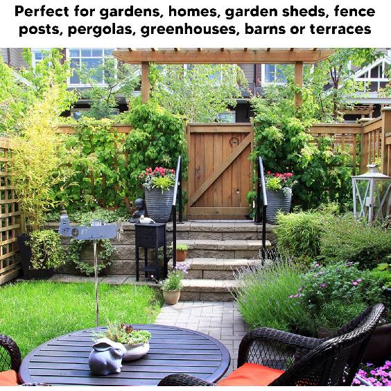 Флюгер Самолет, Металлический Ветряк для Сада, Синий, Вращается от Ветра