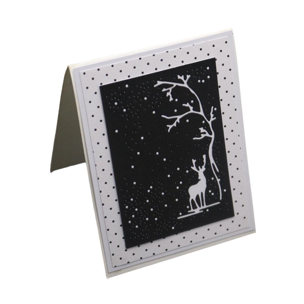 Рамка с изображением оленя под звездным небом, металлический серебристый трафарет, тиснение, вырубные штампы для самостоятельного изготовления скрапбукинга, бумажных альбомов, открыток