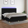 VidaXL Slat Bed Base with Mattress and LED, Upholstered Bed with Headboard, Double Bed, Adult Bedroom Bed, 3135543