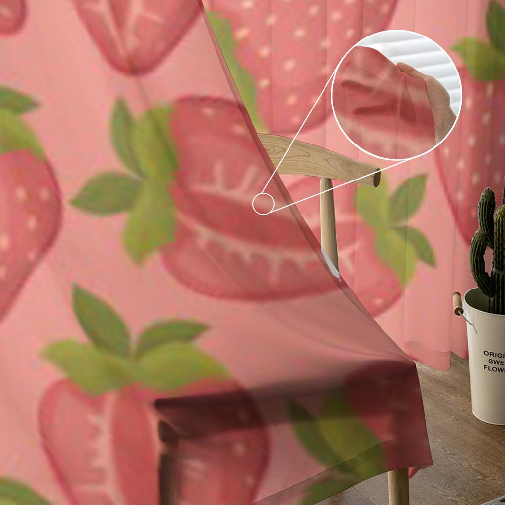 Клубнично-розовые роскошные шифоновые прозрачные шторы для гостиной, спальни, украшения, оконная вуаль, тюлевая занавеска