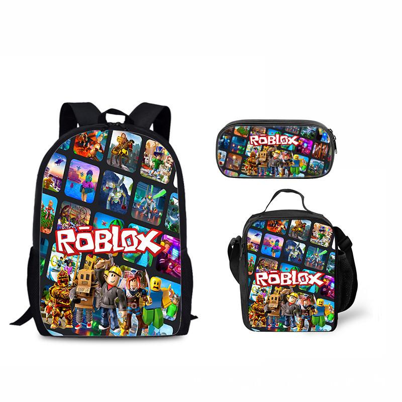 Школьный рюкзак Roblox 44 см и сумка для ланча из прочного нейлона для детей и подростков