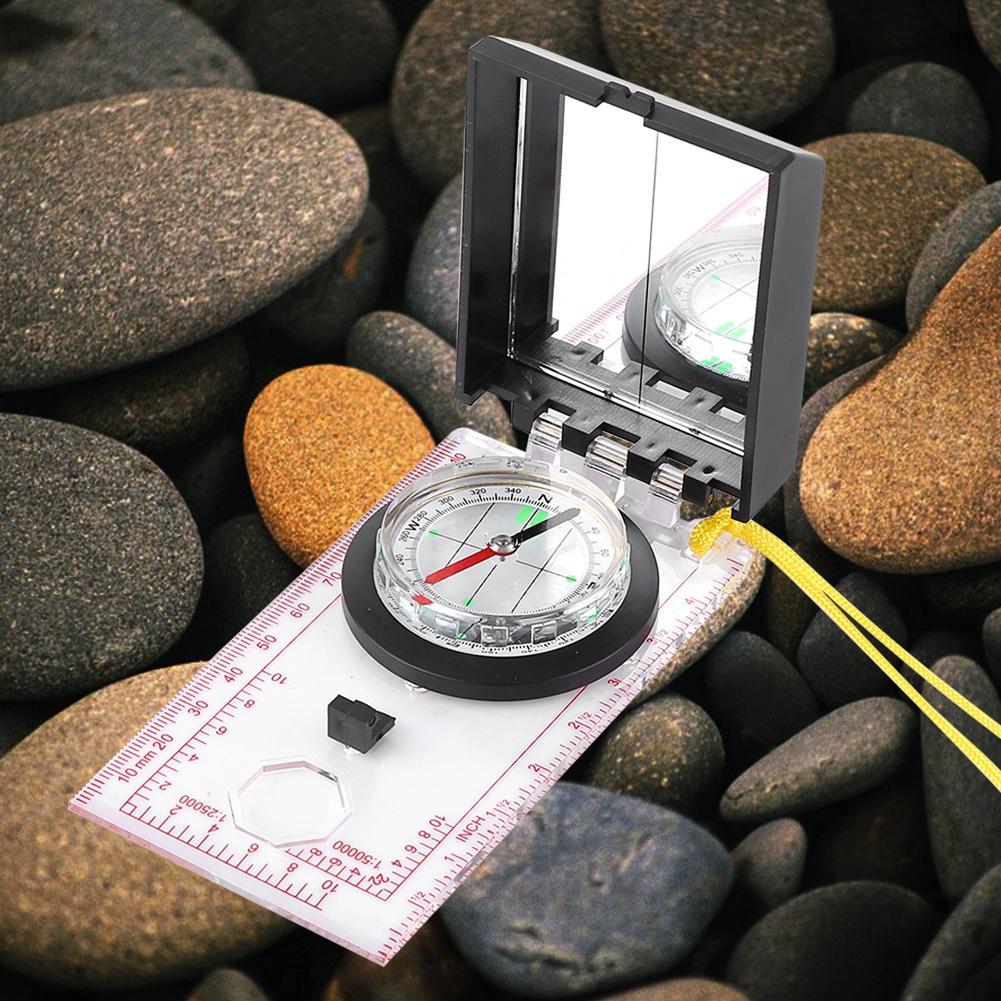 Multi functional Compass With Mapping Ruler and Mirror Emergency Kit For Outdoor Activities
