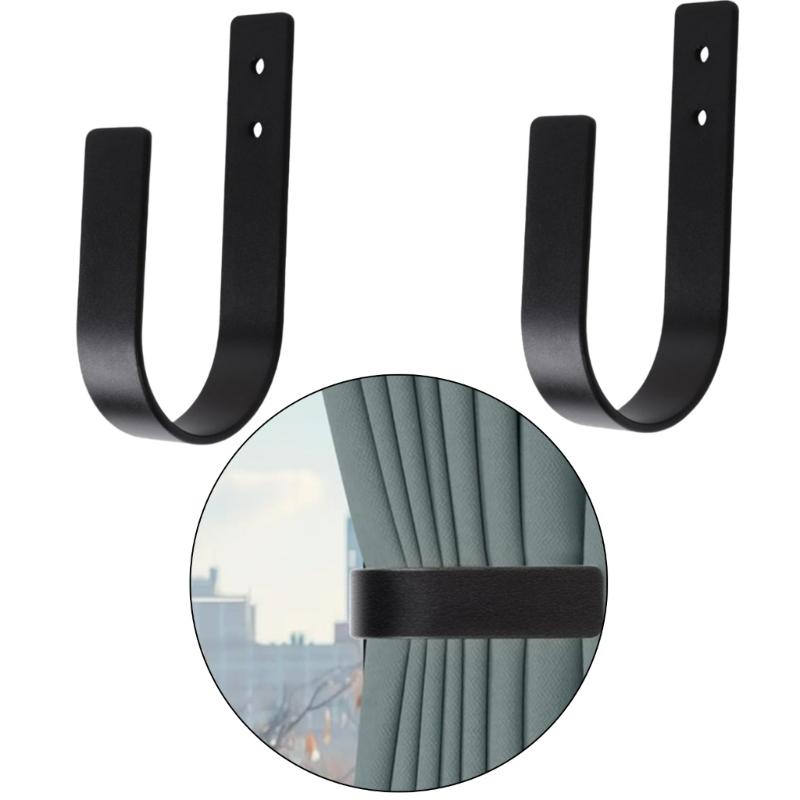 2 Pack Curtain Tiebacks Curtain Holdbacks U Shaped Curtain Hooks Curtain Pull Backs Tie Backs Wall Mount Curtain Holder