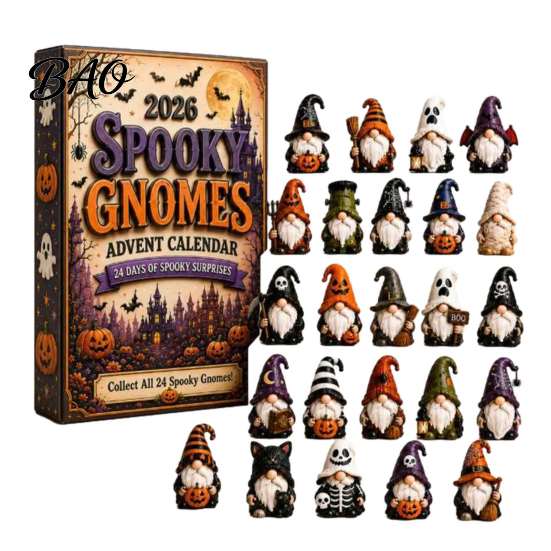 Magical Holiday Atmosphere Decor 2026 Gnome Halloween Advent Calendar, 24 Days Countdown Calendar with Acrylic Character Collection Mini Collectible