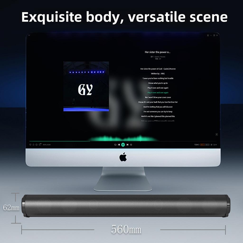 Wireless Bluetooth Speaker & Long Soundbar TV Whispering Wall Speaker Can Be Connected To Computer and Projector