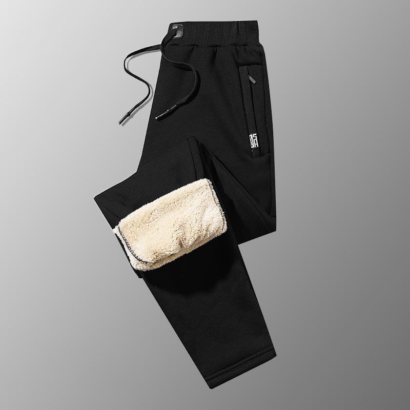 Зимние мужские спортивные штаны из толстого теплого флиса, спортивные штаны с карманами на молнии, повседневные хлопковые спортивные штаны больших размеров