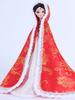 Red Chinese Ancient Costume Cloak For Barbie Doll Clothes Overcoat Mantle Big Hide Cover Clothing Outfits For 1/6 BJD Doll Toy