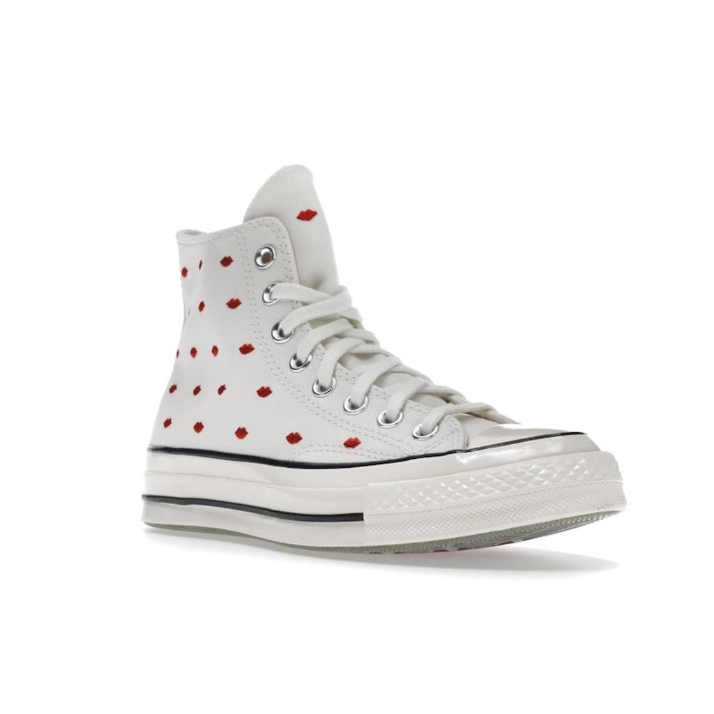 Converse Chuck 70 Lips High Love Me — винтажные белые кроссовки унисекс университетского красного цвета A01601C