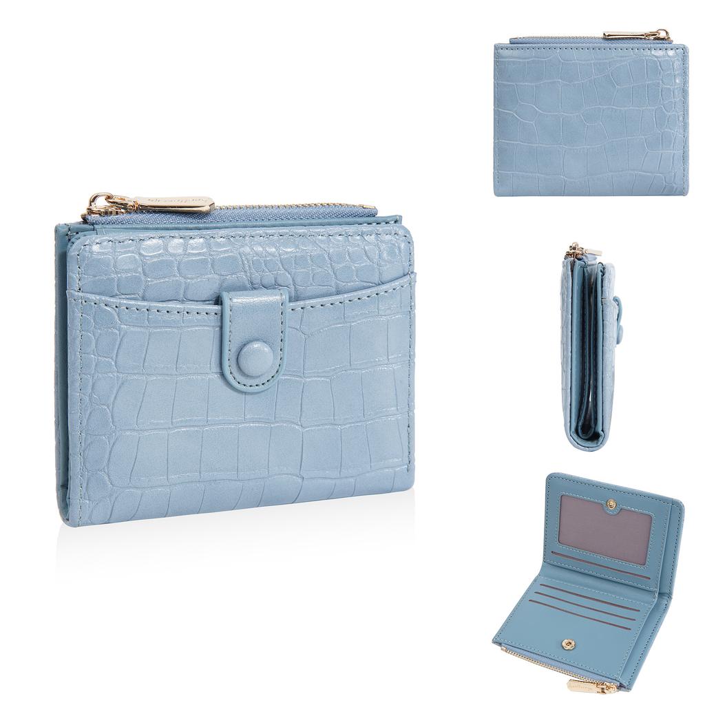 Женский короткий кошелек Корейский кошелек с каменным узором Двухскладной кошелек Сумка для мелочи на молнии