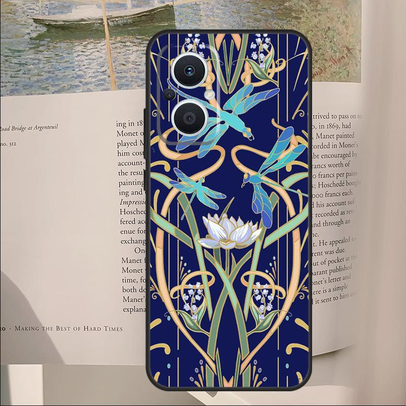 Dragonfly Pattern Cover For OPPO Reno 14F 11F 12F 13F 10 11 12 13 14 Pro 7 8 Lite OPPO Find X6 X8 X9 Pro Case